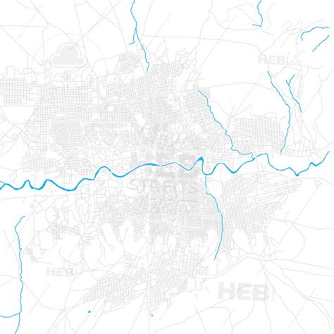 Hargeysa, Somalia PDF vector map with water in focus - HEBSTREITS | Map ...