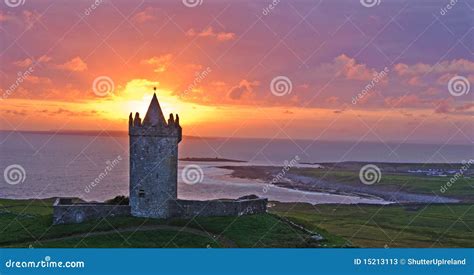 Ancient Irish Castle, West Coast of Ireland Stock Image - Image of ...