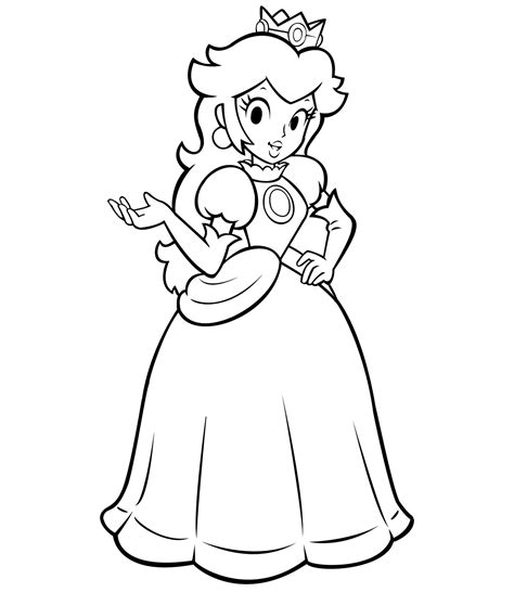 Free Princess Peach Coloring Pages For Kids