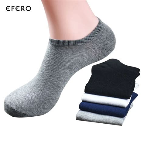 3Pair Male Business Socks For Men Low Cut Ankle Socks Short Compression Solid Socks Slippers ...