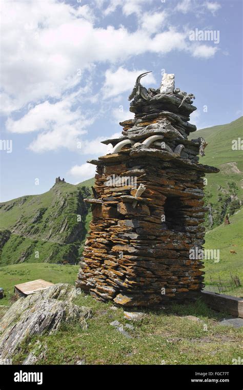 Pagan shrine in the village Dano, Tusheti, Georgia Stock Photo - Alamy