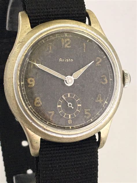 Vintage 1950s Black Dial Watch For Sale at 1stDibs