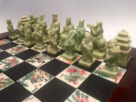 Jade Chinese chess set - Catawiki