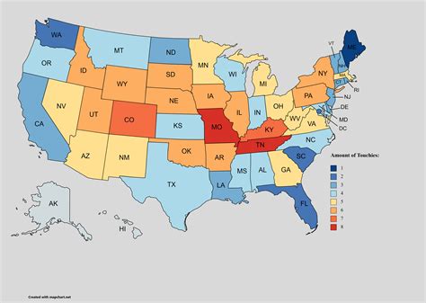 U.S. States and Their Border States : r/ShittyMapPorn