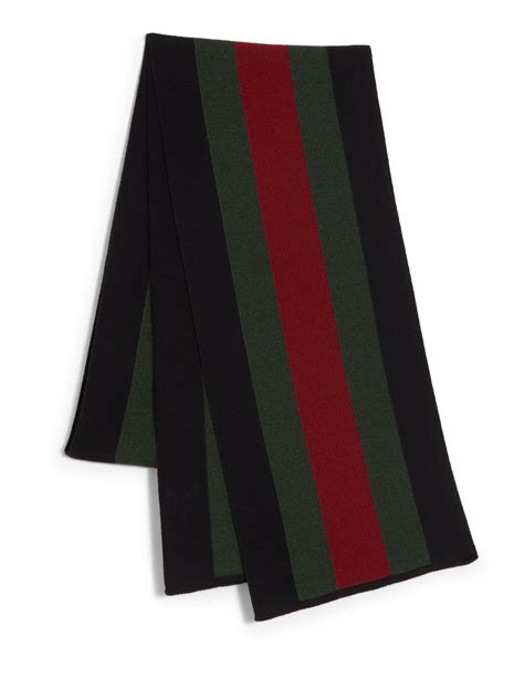 Gucci Signature Web Knit Scarf in Black for Men | Lyst