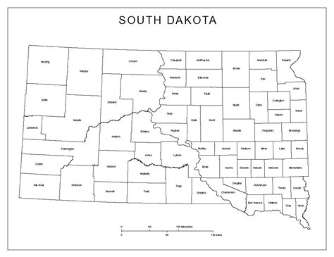 South Dakota Labeled Map