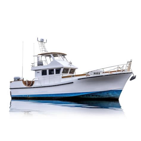 Premium AI Image | Isolated Fishing Boat on White Background