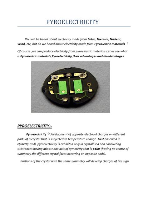 PYROELECTRICITY | PDF | Materials | Electromagnetism