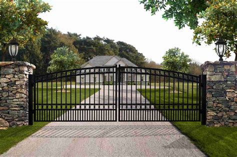 Dual Swing Driveway » Dual Swing Driveway Steel Gate - Paris Style