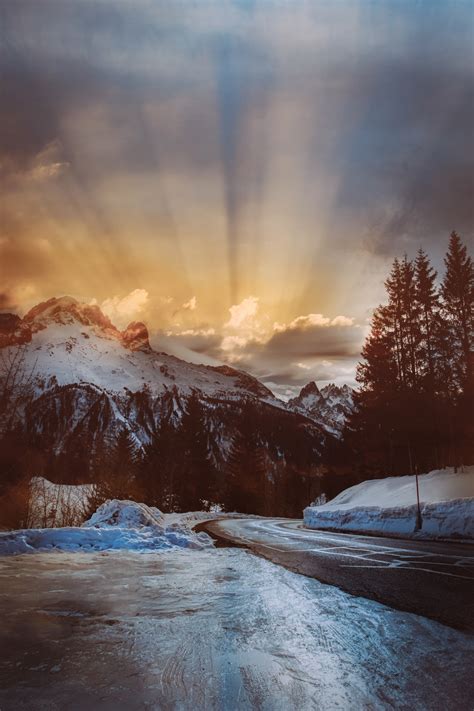 Berge Sonnenuntergang Kostenloses Stock Bild - Public Domain Pictures