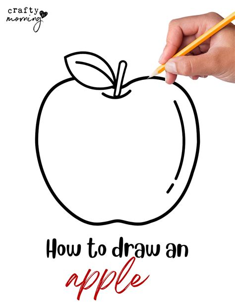 Easy Apple Drawing - Step by Step Printable - Crafty Morning