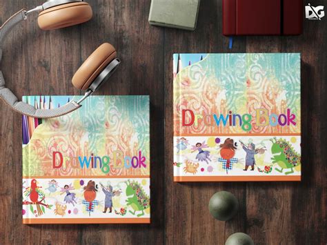 Free Drawing Book PSD Artwork Mockup