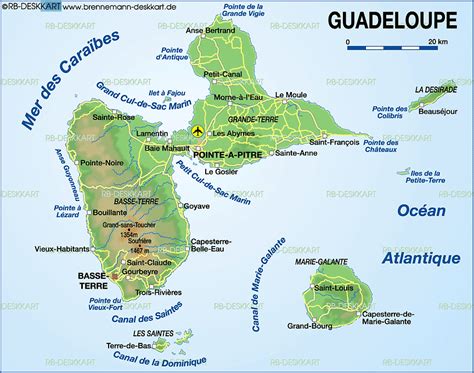 Map of Guadeloupe (Region in France) | Welt-Atlas.de