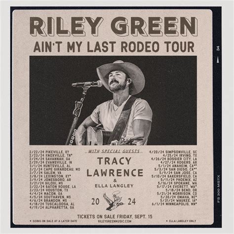 RILEY GREEN ANNOUNCES 2024 AIN'T MY LAST RODEO TOUR - Big Machine Label ...