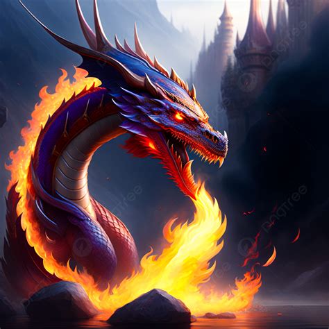 Fantasy Art Monster Dragon Spitting Fire Background, Drawing Monsters, Dragons 3d, Fantasy Art ...