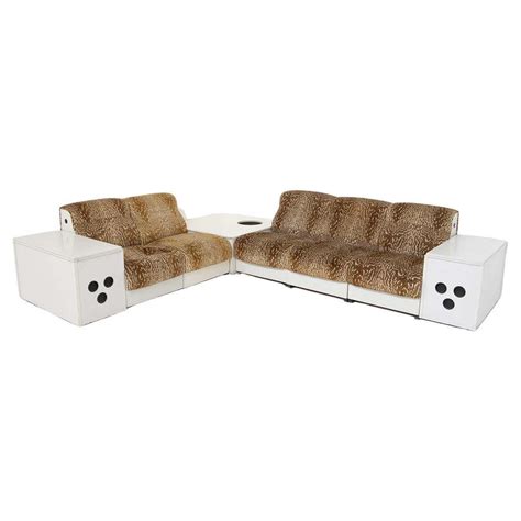 Italian Sofa in Bamboo Post Modern in Grey Fabric at 1stDibs