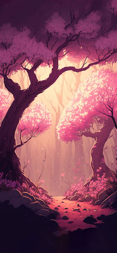 Pink Forest Wallpapers - Sakura Aesthetic Wallpapers for iPhone