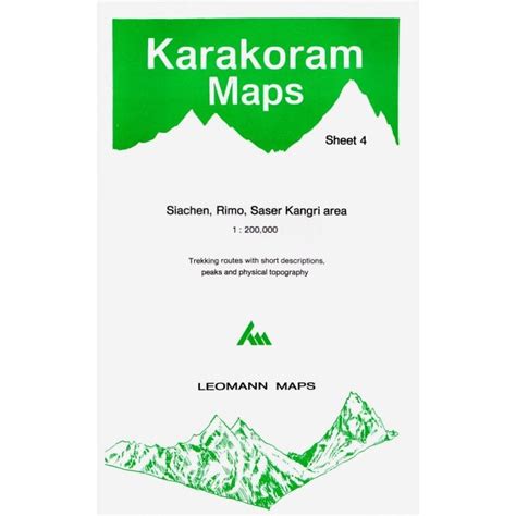 Karakoram Trekking & Mountaineering Map 4: Siachen, Rimo, Saser Kangri area - Leomann Maps