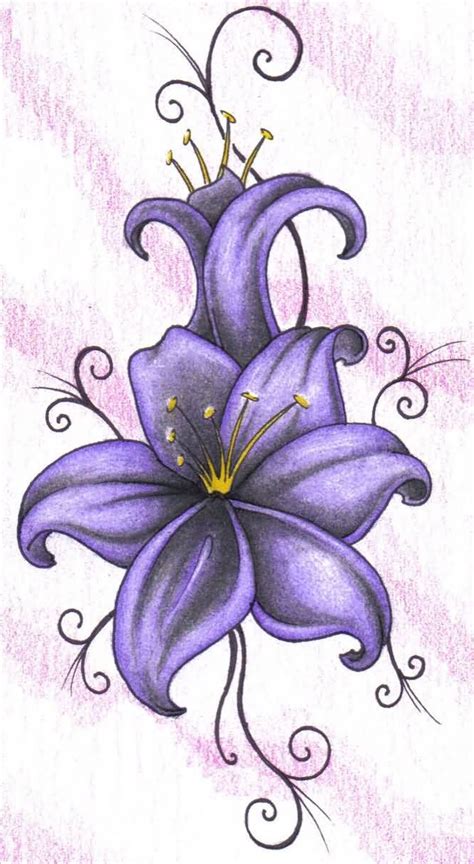 Violet Flower Drawing at GetDrawings | Free download