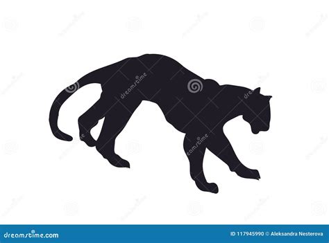 Panther silhouette, vector stock vector. Illustration of isolated - 117945990