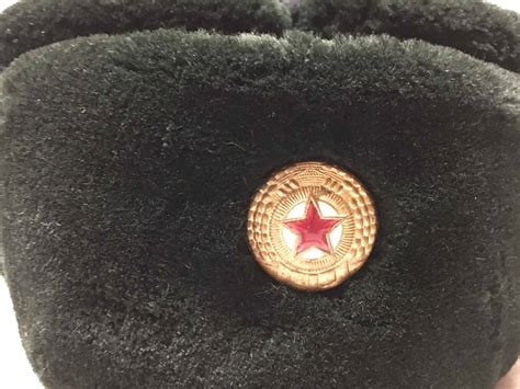 North Korean Army Winter Hat with Badge - Enemy Militaria