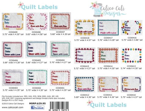 Embroidery Machine Quilt Labels | Hand Embroidery