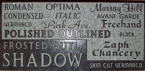 Lettering Styles — Gates Cemetery Monuments Inc.