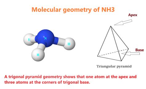 NH3 lewis structure, molecular geometry, bond angle, electron geometry