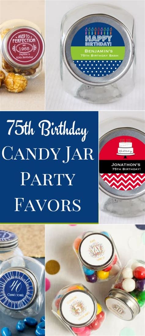 Personalized Birthday Mini Candy Jar Favors – Choice of Styles | 75th Birthday Ideas