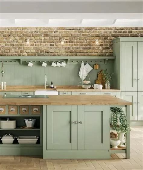 Google Image Result for https://www.digsdigs.com/photos/2021/02/03-a-rustic-sage-green-kitchen ...