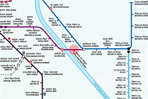 Okhla Bird Sanctuary station map - Delhi Metro