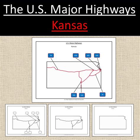 Kansas, US State Major Highways Map Geography | Made By Teachers