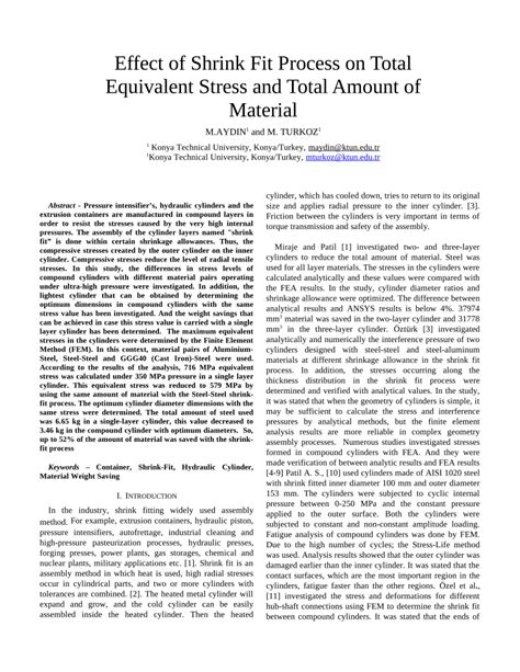 (PDF) Effect of Shrink Fit Process on Total Equivalent Stress and Total ...