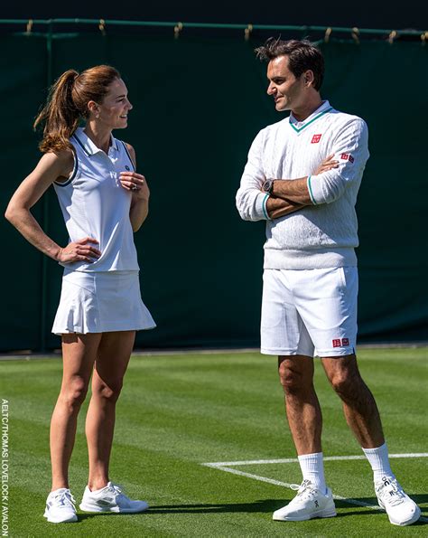 Kate Middleton Plays Tennis With Roger Federer At Wimbledon