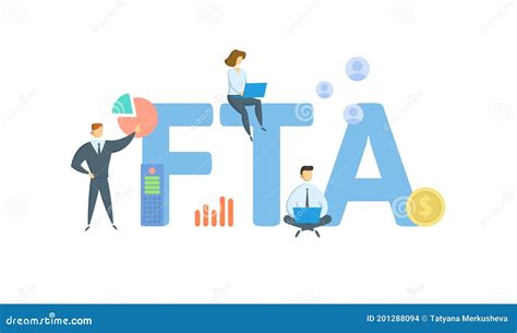 FTA, Free Trade Agreement. Concept with Keyword, People and Icons. Flat Vector Illustration ...