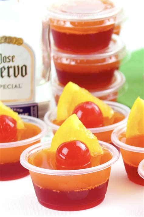 Tequila sunrise Jello shots are the perfect cocktail for backyard summer bbqs and pool parties ...