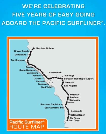 Pacific Surfliner Route Map | Draw A Topographic Map