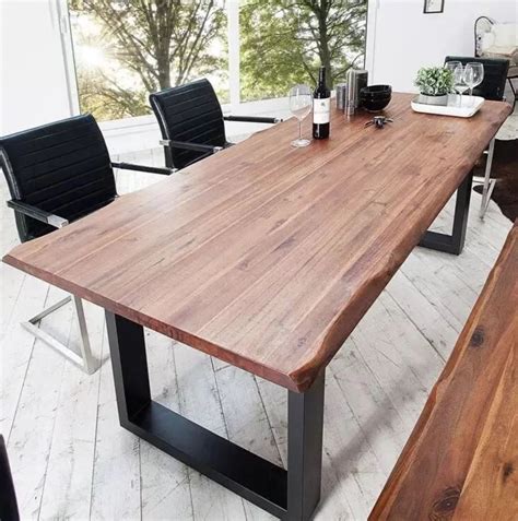 KYLE Modern Industrial Solid Wood Table – Urban Mood