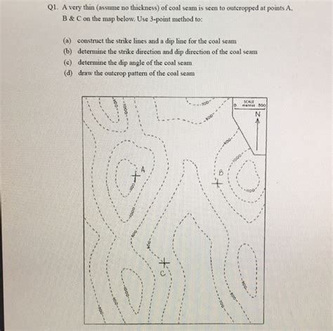 Solved A very thin (assume no thickness) of coal seam is | Chegg.com