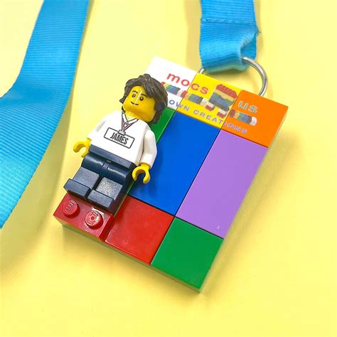 Custom Lego® Name Tag (multi-color) with logo and Custom Lego® Minifigure with personal name ...