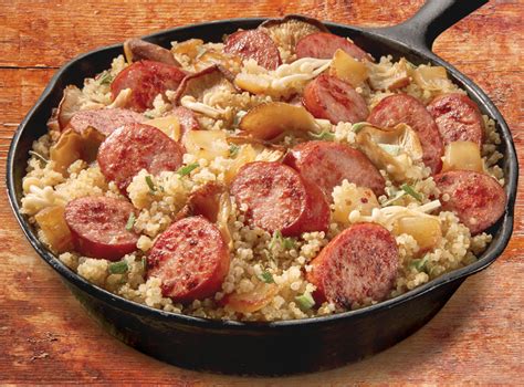 Hillshire Farm Naturals® Uncured Turkey Kielbasa combines with onions, spinach and quinoa for ...