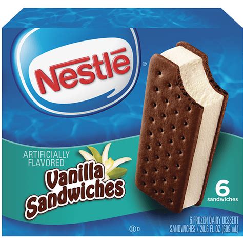 Nestle Vanilla Ice Cream Sandwich 6 Ct Box | Ice Cream, Treats & Toppings | FairPlay Foods