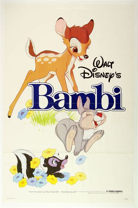 Lot Detail - 1982 Disney's Bambi Original Movie Poster Re-Release 27" x 41"