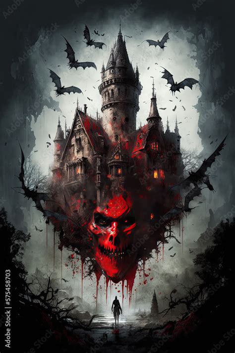 vampire castle concept digital art illustration , ai generated Stock Illustration | Adobe Stock