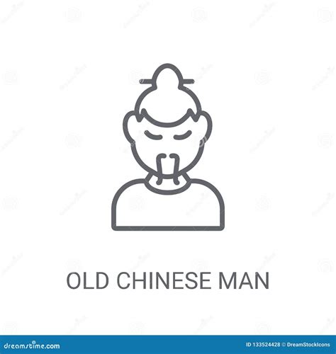 Old Chinese Man Icon. Trendy Old Chinese Man Logo Concept on Whi Stock Vector - Illustration of ...