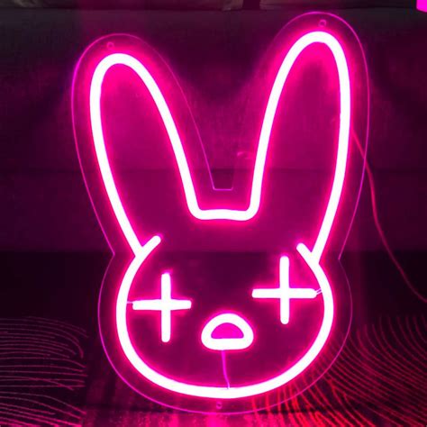 Bad Bunny Neon Sign, Bad Bunny Decor, Rapper Neon Sign, Bedroom Neon Sign, Light up Sign - Etsy