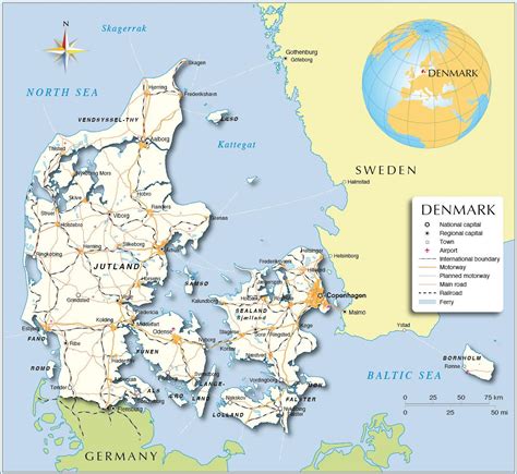 Denmark map - Map over denmark (Northern Europe - Europe)