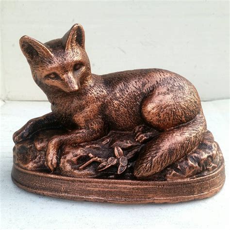 Bronze Fox Statue Eclectic Sculpture Hand by LazarusStatuary