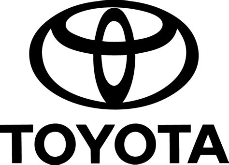 the toyota logo is shown in black and white