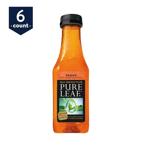 Pure Leaf Real Brewed Tea Peach Flavor, 18.5 Fl. Oz., 6 Count - Walmart ...